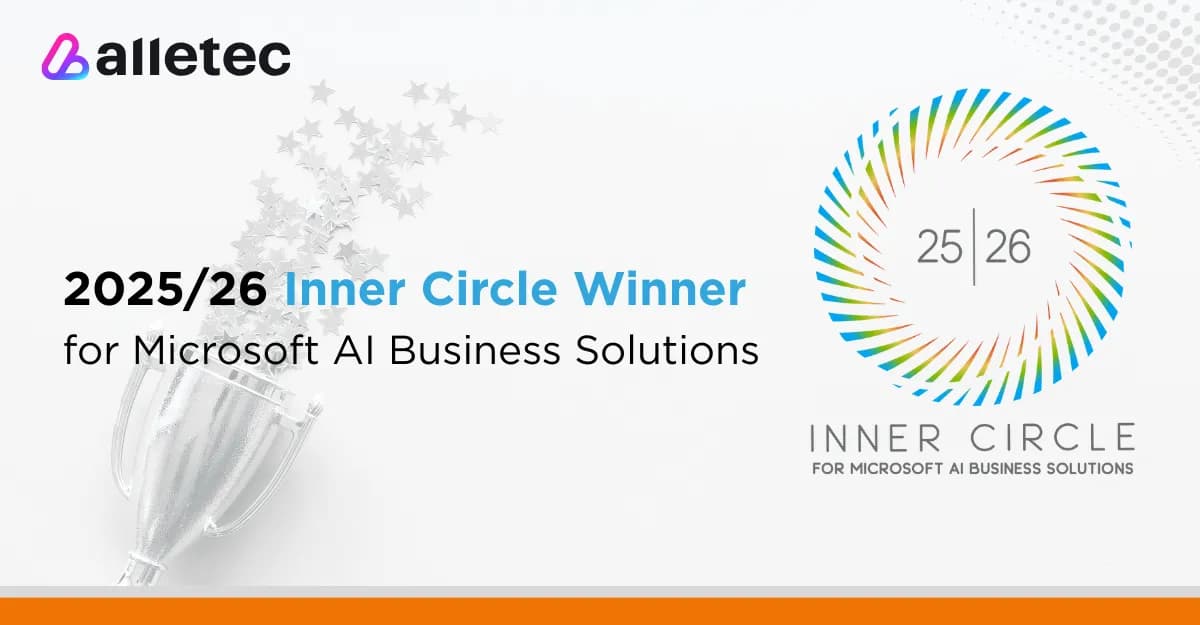 Alletec recognized as 2025/26 Inner Circle Winner for Microsoft AI Business Solutions